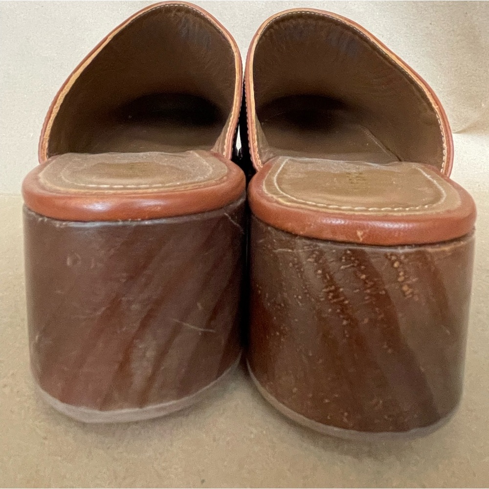 Pristine Cognac Leather Studded Uterque Clogs Mules Size 40 Lk Hearst Arket - Picture 6 of 10